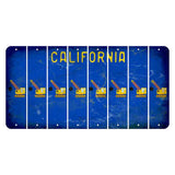 California Blue Cut License Plate Strips (Set of 8) Wrecking Ball Crane