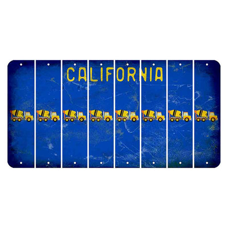 California Blue Cut License Plate Strips (Set of 8) Cement Truck
