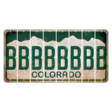 Colorado White|Green Mountains Cut License Plate Strips (Set of 8) B