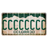 Colorado White|Green Mountains Cut License Plate Strips (Set of 8) C