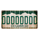 Colorado White|Green Mountains Cut License Plate Strips (Set of 8) D