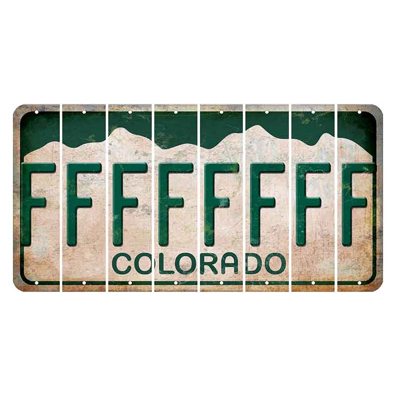 Colorado White|Green Mountains Cut License Plate Strips (Set of 8) F
