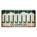 Colorado White|Green Mountains Cut License Plate Strips (Set of 8) J