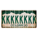 Colorado White|Green Mountains Cut License Plate Strips (Set of 8) K