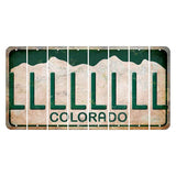 Colorado White|Green Mountains Cut License Plate Strips (Set of 8) L