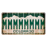 Colorado White|Green Mountains Cut License Plate Strips (Set of 8) M