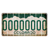 Colorado White|Green Mountains Cut License Plate Strips (Set of 8) O