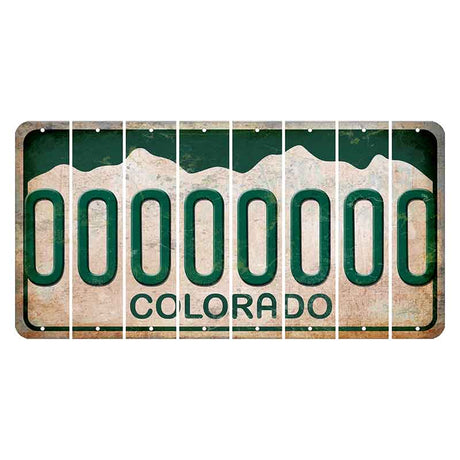 Colorado White|Green Mountains Cut License Plate Strips (Set of 8) O