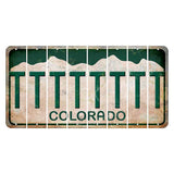 Colorado White|Green Mountains Cut License Plate Strips (Set of 8) T