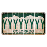 Colorado White|Green Mountains Cut License Plate Strips (Set of 8) Y