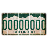 Colorado White|Green Mountains Cut License Plate Strips (Set of 8) 0