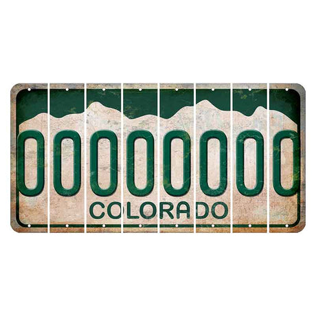Colorado White|Green Mountains Cut License Plate Strips (Set of 8) 0