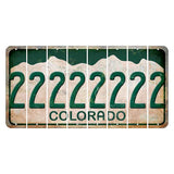 Colorado White|Green Mountains Cut License Plate Strips (Set of 8) 2
