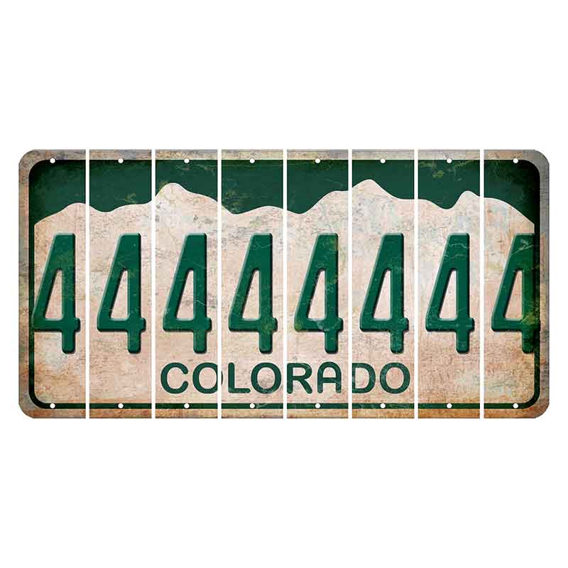Colorado White|Green Mountains Cut License Plate Strips (Set of 8) 4