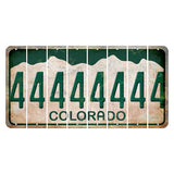 Colorado White|Green Mountains Cut License Plate Strips (Set of 8) 4