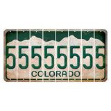 Colorado White|Green Mountains Cut License Plate Strips (Set of 8) 5