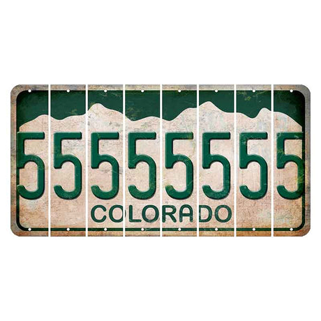 Colorado White|Green Mountains Cut License Plate Strips (Set of 8) 5