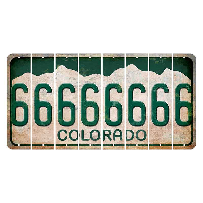 Colorado White|Green Mountains Cut License Plate Strips (Set of 8) 6