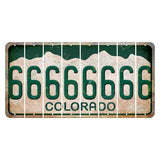 Colorado White|Green Mountains Cut License Plate Strips (Set of 8) 6