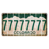 Colorado White|Green Mountains Cut License Plate Strips (Set of 8) 7