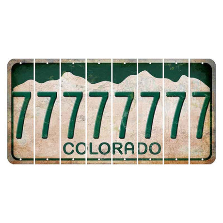 Colorado White|Green Mountains Cut License Plate Strips (Set of 8) 7