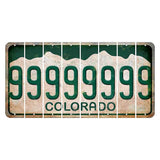 Colorado White|Green Mountains Cut License Plate Strips (Set of 8) 9