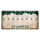 Colorado White|Green Mountains Cut License Plate Strips (Set of 8) Apostrophe