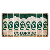 Colorado White|Green Mountains Cut License Plate Strips (Set of 8) At Sign