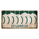 Colorado White|Green Mountains Cut License Plate Strips (Set of 8) Parenthesis - Right