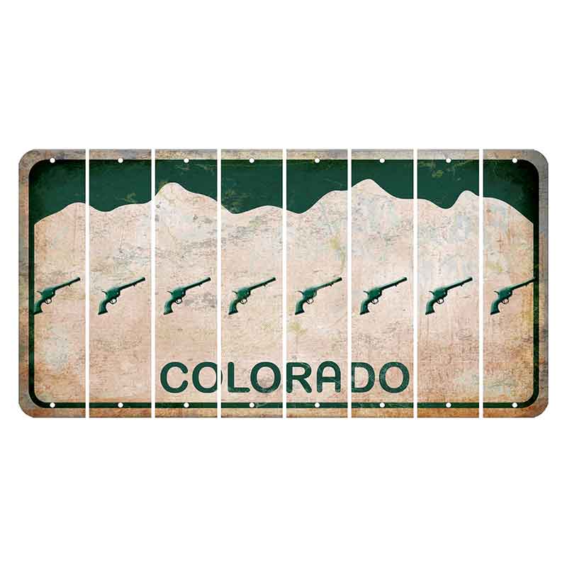 Colorado White|Green Mountains Cut License Plate Strips (Set of 8) Republican