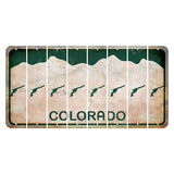 Colorado White|Green Mountains Cut License Plate Strips (Set of 8) Republican
