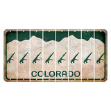 Colorado White|Green Mountains Cut License Plate Strips (Set of 8) Strawberry