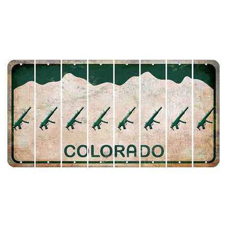 Colorado White|Green Mountains Cut License Plate Strips (Set of 8) Strawberry