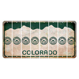 Colorado White|Green Mountains Cut License Plate Strips (Set of 8) 2nd Amendment