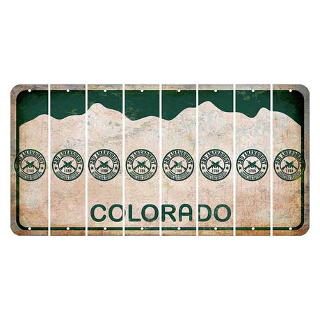 Colorado White|Green Mountains Cut License Plate Strips (Set of 8) 2nd Amendment