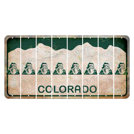 Colorado White|Green Mountains Cut License Plate Strips (Set of 8) Rifle