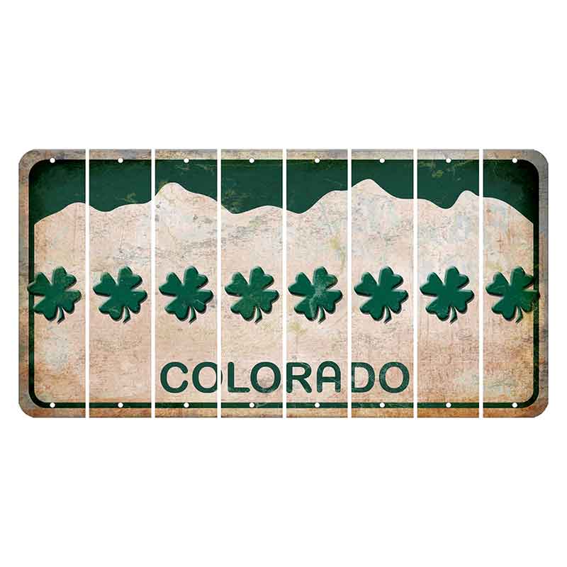Colorado White|Green Mountains Cut License Plate Strips (Set of 8) Sea Turtle
