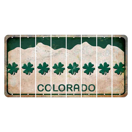 Colorado White|Green Mountains Cut License Plate Strips (Set of 8) Sea Turtle