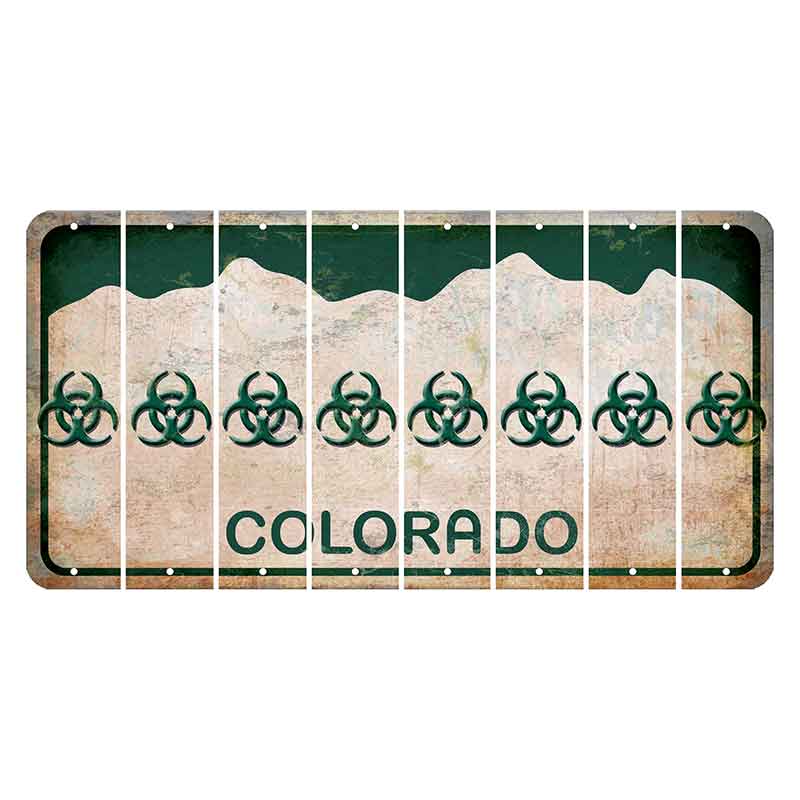 Colorado White|Green Mountains Cut License Plate Strips (Set of 8) Pumpkin