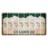 Colorado White|Green Mountains Cut License Plate Strips (Set of 8) Fish