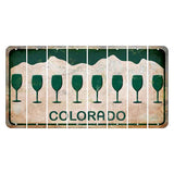 Colorado White|Green Mountains Cut License Plate Strips (Set of 8) Whale