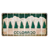Colorado White|Green Mountains Cut License Plate Strips (Set of 8) Pig