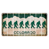 Colorado White|Green Mountains Cut License Plate Strips (Set of 8) Bigfoot