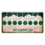 Colorado White|Green Mountains Cut License Plate Strips (Set of 8) Fire Badge