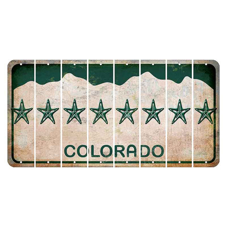 Colorado White|Green Mountains Cut License Plate Strips (Set of 8) Squirrel