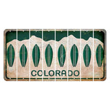 Colorado White|Green Mountains Cut License Plate Strips (Set of 8) Submachine Gun