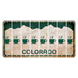 Colorado White|Green Mountains Cut License Plate Strips (Set of 8) Coffee Mug