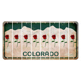 Colorado White|Green Mountains Cut License Plate Strips (Set of 8) Radioactive