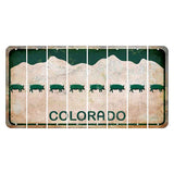 Colorado White|Green Mountains Cut License Plate Strips (Set of 8) Pickleball