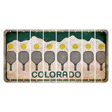 Colorado White|Green Mountains Cut License Plate Strips (Set of 8) Peach